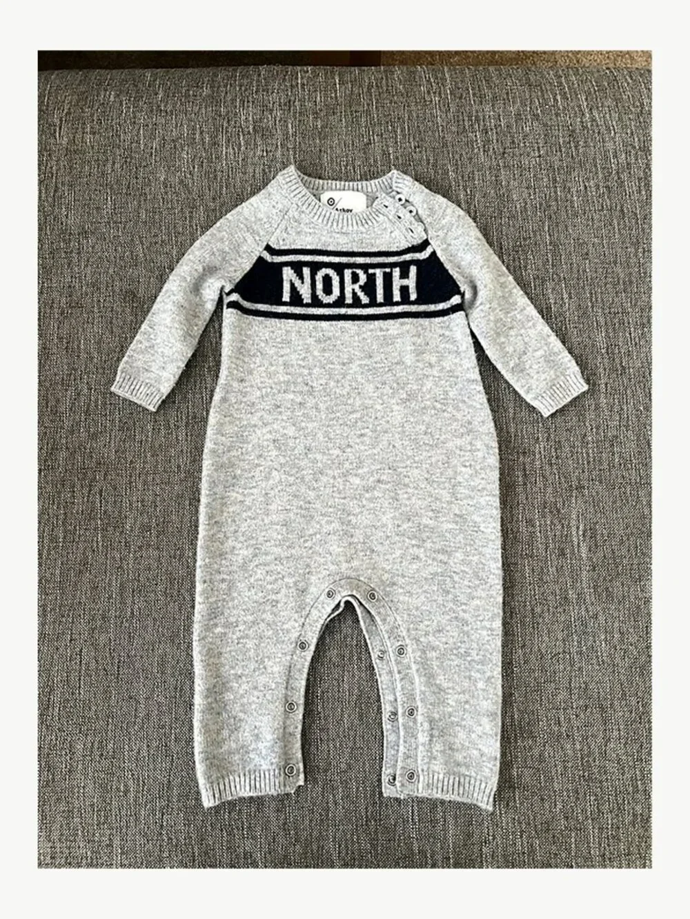 Askov Finlayson Baby NORTH Knit Romper Gray 6-9M